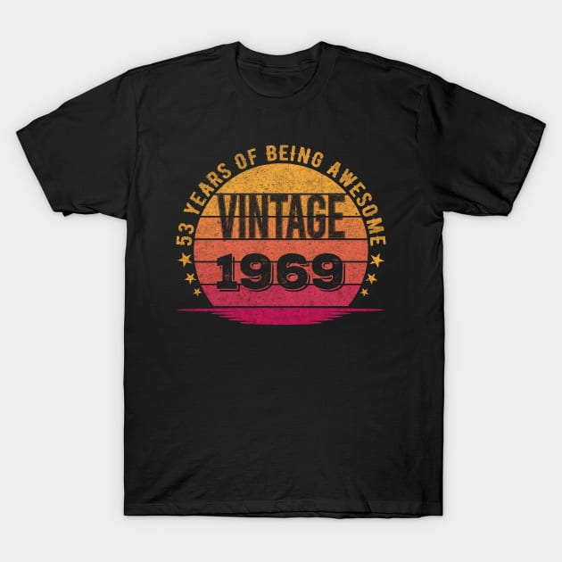 Vintage 1969 53 Year Old 53rd Birthday T-Shirt by mahmuq